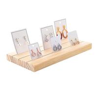Ngbbby Présentoir de Boucles d'oreilles en Bois, présentoirs de Boucles d'oreilles à 3 Fentes 9, 8x4, 9 Pouces, Carte Portable pour la Vente, Exposition Bijoux, Cartes Visite, Supports