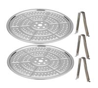 Ngbbby Support de Mise en Conserve 2 pièces-Support de Cuisson à la Vapeur Rond en Acier Inoxydable 11 Pouces avec 3 Pieds, pour marmite à Pression, Bain-Marie