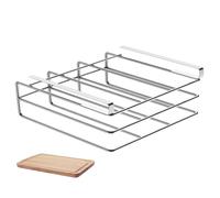 Ngbbby Support de Planche à découper sous Armoire, Support de Planche à découper 2 Couches, Planches Robustes en Acier Inoxydable, Suspendu pour CU
