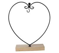 Ngbbby Support de Suspension d'ornement avec Crochet Rotatif, présentoir en métal en Forme de cœur avec Base en Bois pour la décoration la Maison et du Bureau, 9.3x10.6 Pouces