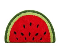 Ngbbby Tapis pastèque, Doux en Peluche Demi-Lune Fruits Tapis Mignon pastèque décor Lavable paillasson d'été pour Cuisine, 20x32 Pouces, Fruits
