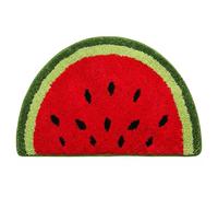 Ngbbby Tapis pastèque, Doux en Peluche Demi-Lune Fruits Tapis Mignon pastèque décor Lavable paillasson d'été pour Cuisine, 16x24 Pouces, Fruits