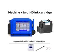 NGBFF Imprimante à Jet d'encre Portable, Imprimante à Jet d'encre Portable 25,4 mm, Petite imprimante de numéro de Lot de Code QR, Encre à séchage Rapide sans décoloration(1 Printer-2 HD Ink)