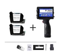 NGBFF Imprimante à Jet d'encre Portable, Imprimante d'étiquettes 12,7/25,4 mm, imprimante à Jet d'encre Portable, QR Bar numéro de lot Logo Motif Machine de Codage Portable(with 2 Inks 12.7mm)