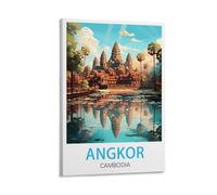 NGeniC Angkor Poster de voyage vintage Cambodge 30 x 45 cm Art moderne