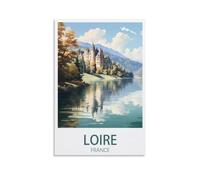 NGeniC Chateau de la Loire France Poster vintage de voyage paysage 40 x 60 cm Décoration murale pour salon et chambre à coucher