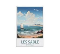 NGeniC Les Sables D'Olonne Affiche de voyage vintage France paysage 30 x 45 cm Décoration murale pour salon et chambre à coucher