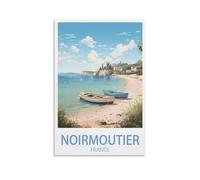 NGeniC Noirmoutier Poster vintage sur toile pour décoration murale salon chambre à coucher Motif plage de France 20 x 30 cm