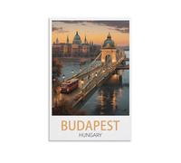 NGeniC Poster de voyage vintage Budapest Hongrie 30 x 45 cm Art moderne pour salon, chambre à coucher, décoration d'intérieur