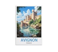 NGeniC Poster vintage de voyage Avignon France - 20 x 30 cm - Art moderne - Pour salon, chambre à coucher