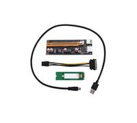 NGFF M.2 M Clé Vers USB 3.0 Carte Riser PCI-E M2 Vers USB3.0 Extender PCIE 16X 1X avec Alimentation pour Mineur Bitcoin Litecoin