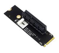 NGFF M2 Vers PCI-E 4X Riser Card M2 M Key Vers Adaptateur PCIe X4 avec Indicateur LED SATA Power Riser pour Mining PZCC
