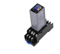 NGFPQQDDT Relais temporisé à Cristaux liquides H3Y-2/4, AC 220 V DC 12 V 24 V, Double temporisation avec Base, Petit Affichage numérique, contrôle du Temps de Cycle, retardateur(DC 24V)
