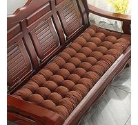 NgFTG Intérieur Extérieur Coussin pour Banc,Non-Glissement Doux Banc Pads avec Cravates,Matelassé Épais Coussinets De Siège,Rembourré Coussin De Canapé pour Jardin-Marron 55x160cm(22x63inch)