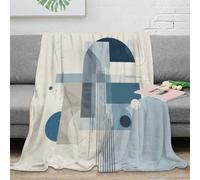 NGGADIWEG 3D Imprimé Abstrait Design Plaid de Voyage Microfibre Compact Minimalist Bleu Art Couverture Anti-Bouloche pour Campeurs Adultes Jeunes 70×80inch(180x200cm)