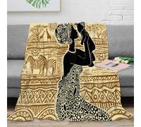 NGGADIWEG 3D Imprimé African Mother Couverture Moelleuse Microfibre Ethnic Tribal Art Jeté de Canapé Cadeau pour Voyageurs Campeurs Aventuriers 40x50inch(100x130cm)