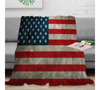 NGGADIWEG 3D Imprimé American Flag Plaid de Voyage Microfibre Compact Vintage Patriotic Design Jeté de Salon Cadeau pour Voyageurs Campeurs 40x50inch(100x130cm)