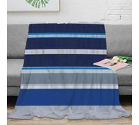 NGGADIWEG 3D Imprimé Bleu Stripes Art Couverture Microfibre Literie Douce Chaude Modern Minimalist Design Plaid Confortable Légère pour Étudiants Colocataires Jeunes Adultes 50x60inch(127x152cm)