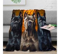 NGGADIWEG 3D Imprimé Cane Corso Dogs Couverture Polaire Microfibre Chaud Realistic Portrait Jeté de Lit Légère pour Étudiants Locataires Jeunes Adultes 40x50inch(100x130cm)