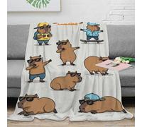 NGGADIWEG 3D Imprimé Capybara Dessin animé Plaid de Voyage Microfibre Compact Stylish Animal Jeté de Canapé Inaltérable Toutes Saisons pour Adultes Jeunes Couples 80×90inch(200x230cm)
