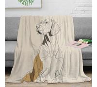 NGGADIWEG 3D Imprimé Chien Line Art Plaid de Voyage Microfibre Compact Minimalist Animal Sketch Couverture Anti-Bouloche pour Campeurs Adultes Jeunes 60x80inch(150x200cm)