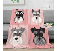 NGGADIWEG 3D Imprimé Chien Portraits Jeté de Canapé Microfibre Literie Vector Illustration Couverture Lavable en Machine Toutes Saisons pour Familles Voyageurs 60x80inch(150x200cm)