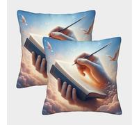 NGGADIWEG 3D, Imprimé Christmas Jésus Style Taie Oreiller Oreiller Décoratif Carré Moderne Housses Coussins Lot De 2 pour Canapé Salon Chambre Chaise Maison Décoration 40x40cm