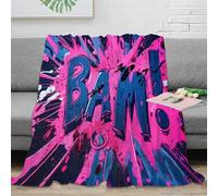 NGGADIWEG 3D Imprimé Comic Explosion Art Plaid Microfibre Légère Literie Vif Pop Art Couverture de Lit Cadeau Noël pour Famille Proches 70×80inch(180x200cm)
