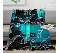 NGGADIWEG 3D Imprimé Dinosaur Sketches Couverture Moelleuse Microfibre Stylized Prehistoric Jeté de Canapé Cadeau pour Voyageurs Campeurs Aventuriers 60x80inch(150x200cm)