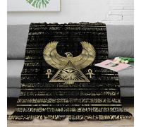 NGGADIWEG 3D Imprimé Egypt Symbols Couverture Microfibre Literie Douce Chaude Mystical Hieroglyphic Plaid Confortable Respirant Toutes Saisons pour Adultes Enfants Familles 60x80inch(150x200cm)