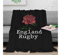NGGADIWEG 3D Imprimé England Rugby Couverture Polaire Microfibre Literie Sport Emblem Design Plaid Confortable Toutes Saisons pour Familles Couples Invités 50x60inch(127x152cm)
