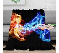 NGGADIWEG 3D Imprimé Fire Smoke Swirl Plaid Microfibre Antistatique numérique Abstrait Art Couverture de Lit Cadeau Noël pour Amis Famille 80×90inch(200x230cm)