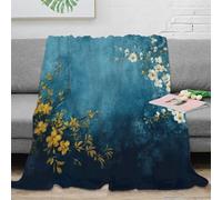 NGGADIWEG 3D Imprimé Floral Branches Couverture Moelleuse Microfibre Vintage Botanical Art Jeté de Canapé Cadeau pour Voyageurs Campeurs Aventuriers 50x60inch(127x152cm)