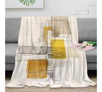 NGGADIWEG 3D Imprimé Geometric Shapes Plaid de Salon Microfibre Literie Modern Minimalist Couverture Polaire Cadeau pour Voyageurs Aventuriers 40x50inch(100x130cm)