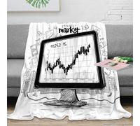 NGGADIWEG 3D Imprimé Market Chart Jeté de Canapé Microfibre Literie dessiné Main Couverture Toutes Saisons pour Jeunes Adultes Locataires 60x80inch(150x200cm)