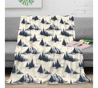 NGGADIWEG 3D Imprimé MountainScenery Couverture de Lit Microfibre Literie WinterForestPattern Jeté de Salon Cadeau Emménagement pour Couples 80×90inch(200x230cm)