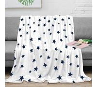 NGGADIWEG 3D Imprimé Navy Stars Motif Jeté de Lit Microfibre Chaud Stylish Star Design Couverture Antistatique Cadeau Emménagement pour Locataires Propriétaires 70×80inch(180x200cm)
