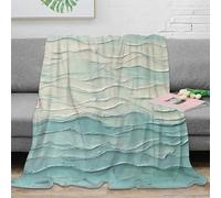 NGGADIWEG 3D Imprimé Ocean Waves Couverture Moelleuse Microfibre Abstrait Textured Art Jeté de Canapé Cadeau pour Voyageurs Campeurs Aventuriers 50x60inch(127x152cm)