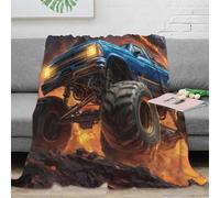 NGGADIWEG 3D Imprimé Offroad Truck Plaid de Salon Microfibre Moelleux Action Packed Illustration Couverture Polaire Respirante Infroissable pour Propriétaires Locataires Couples 60x80inch(150x200cm)