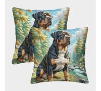 NGGADIWEG 3D, Imprimé Rottweiler Taies d'oreiller Décoratif Canapé Carré Moderne Housses Coussins Lot De 2 Coussin Canape pour Chambre, Canapé, Chaise, Lit,Jardin 50x50cm