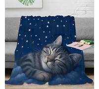 NGGADIWEG 3D Imprimé Stars Night Couverture Moelleuse Microfibre Fantastique Art Jeté de Canapé Cadeau pour Voyageurs Campeurs Aventuriers 50x60inch(127x152cm)