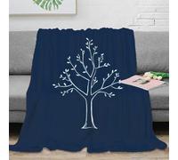 NGGADIWEG 3D Imprimé TreeDesign Couverture Microfibre Ultra Douce MinimalistArtStyle Plaid Chaud Toutes Saisons Lavable en Machine pour Propriétaires Familles Adultes 50x60inch(127x152cm)