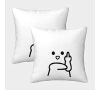 NGGADIWEG Gestes de Bonhomme de Bâton Mignon Housse De Coussin avec Impression 3D pour Garçons Lavable en Machine Respirante Résistante Protectrice pour Le Camping Voyage 40x40cm