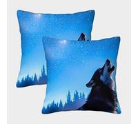 NGGADIWEG Loup Cool Pattern Housse De Coussin avec Impression 3D pour Familles en Polyester Lavable en Machine Respirante pour La Maison 40x40cm