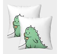 NGGADIWEG Petits Dinosaures Couple Taie d'oreiller avec Impression 3D pour Grands-Parents Lavable en Machine Respirante Douce pour La Chambre À Coucher Cadeau 50x50cm