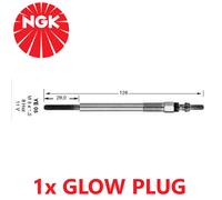 NGK 5207 Métal 11V 4A 1.0 Ohm Diesel Bougie Préchauffage Moteur YE05