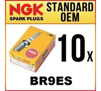 NGK BR9ES KIT 10 Bougie NGK BR9ES avec resistance (culot long) Olive démontable