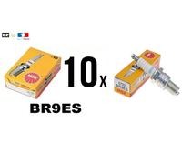 NGK BR9ES KIT 10 Bougie NGK BR9ES avec resistance (culot long) Olive démontable