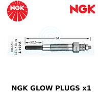 Ngk Brillant Prise (Diesel Moteurs) - Pièce N° : Y-114T - Stock N° :6528 - x1