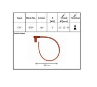 NGK FICHE COUDÉE EN CAOUTCHOUC TUBE (90) FIL 50 CMM COULEUR ROUGE AVEC ÉCROU (NR